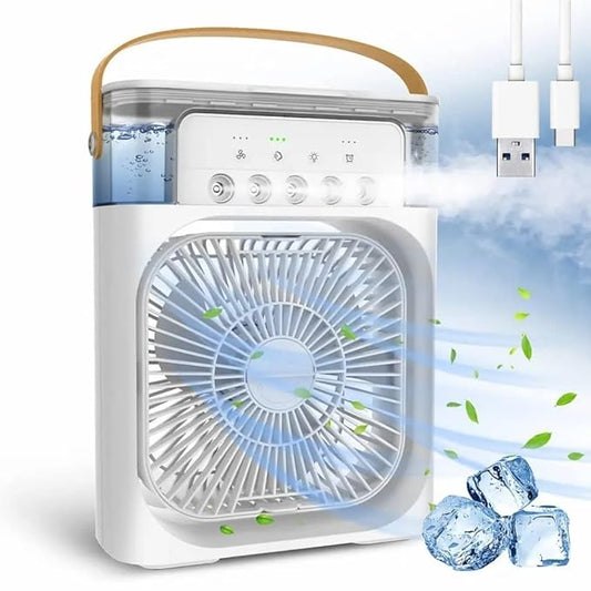 Cooler for Room Cooling Mini AC Portable Mini Fan Artic Cooler with 7 Colors LED Light, 1/2/3 H Timer, 3 Wind Speeds and 3 Spray Modes for Office,Home,Dorm,Travel