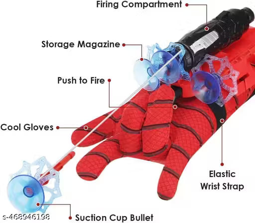 Spider Web Shooters Toy Hero Launcher Wrist Toy Set Spider-Man Web Shooters with Gadget,Birthday Gift for Kids, Sticky Wall Soft Bomb Funny Children's Educational Toys (Pack of 1)